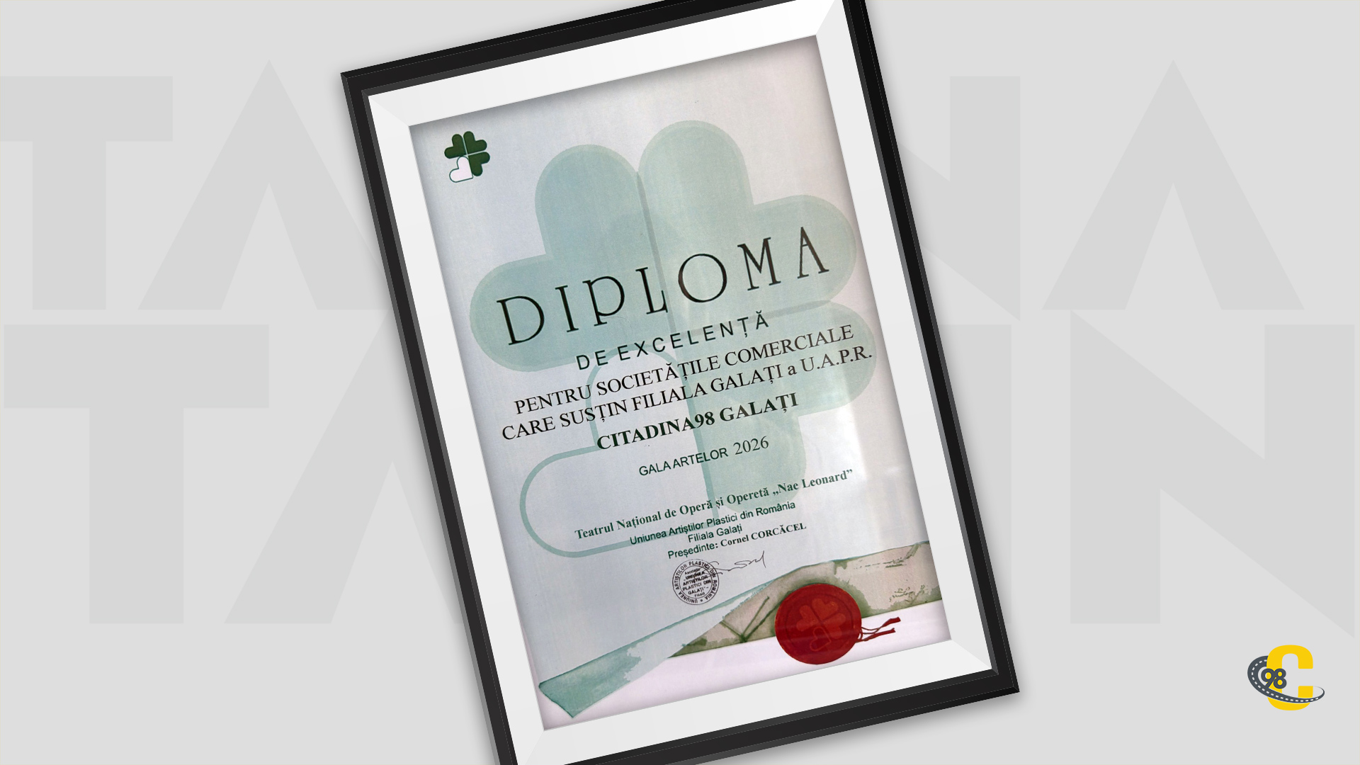 Premiul de excelență pentru societățile comerciale care susțin Uniunea Artiștilor Plastici din România – Filiala Galați